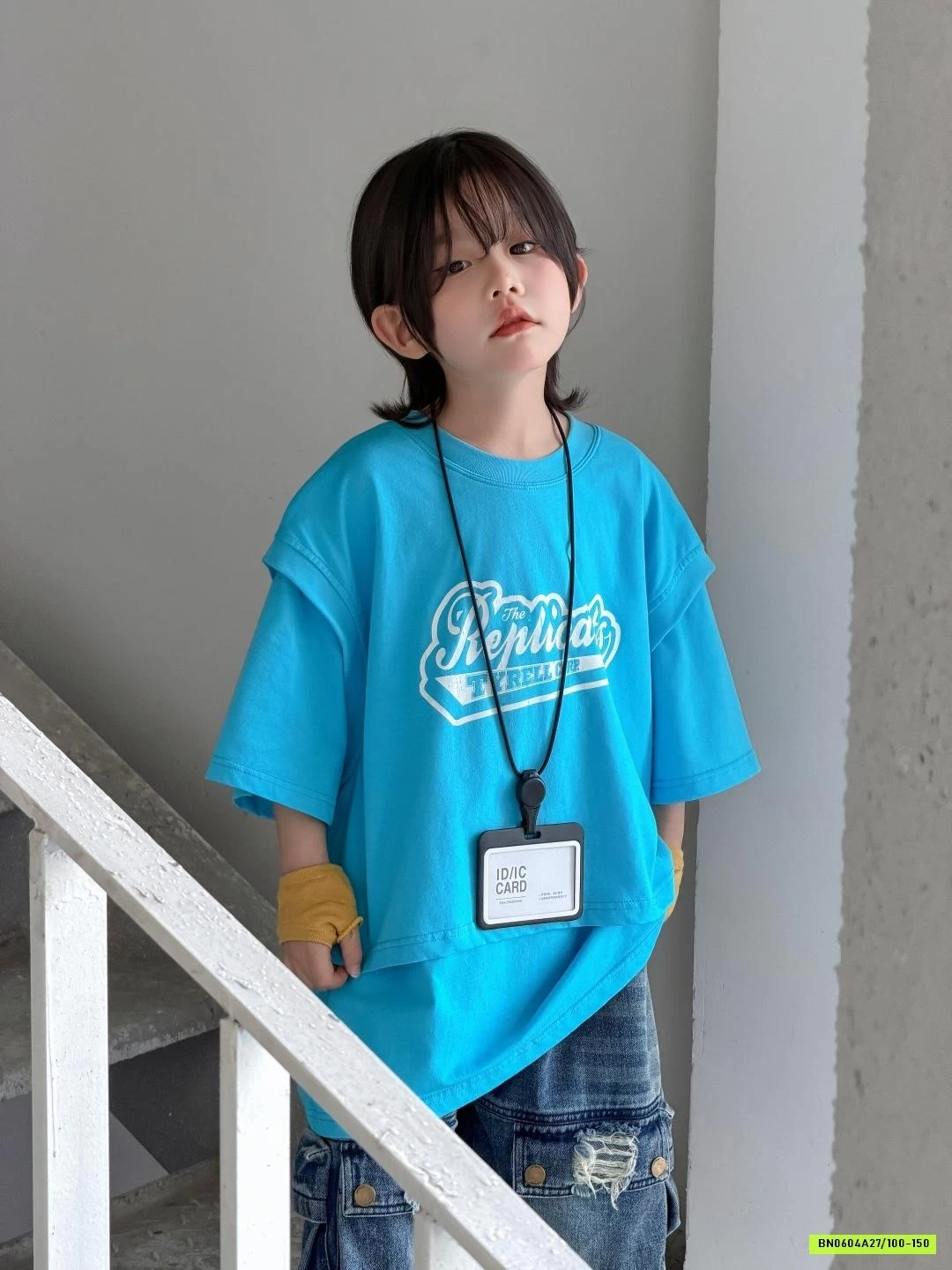 ÁO THUN XANH MIX SHORT JEANS TÚI HỘP