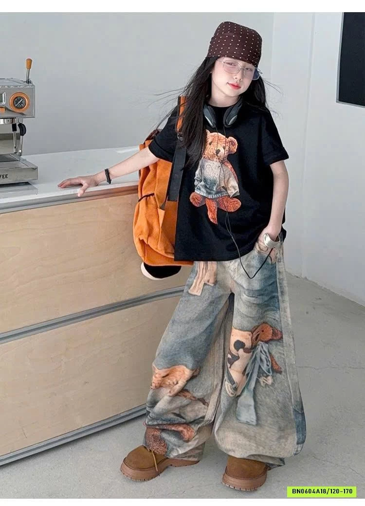 SÉT ÁO PHÔNG MIX JEANS GẤU