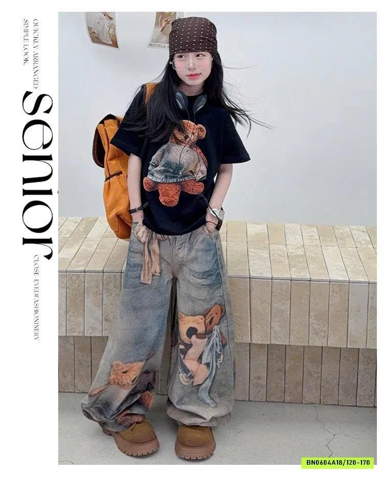 SÉT ÁO PHÔNG MIX JEANS GẤU