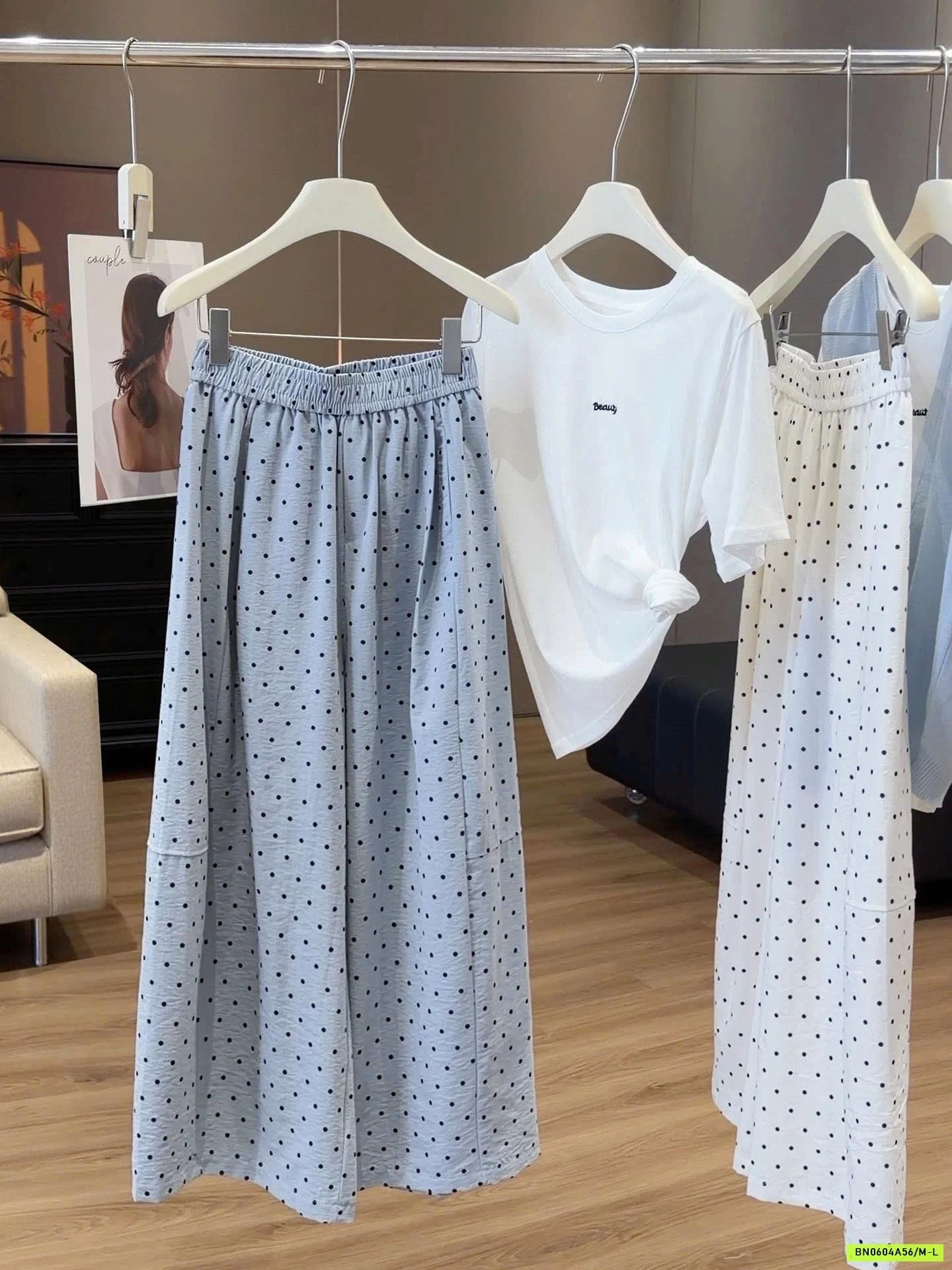 QUẦN ỐNG RỘNG CHẤM BI ANNA