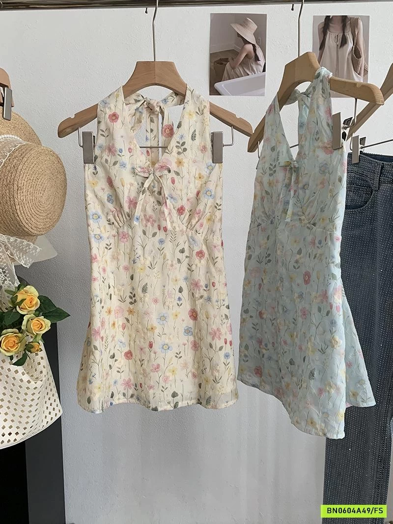 ÁO BABYDOLL THÊU HOA CỔ YẾM