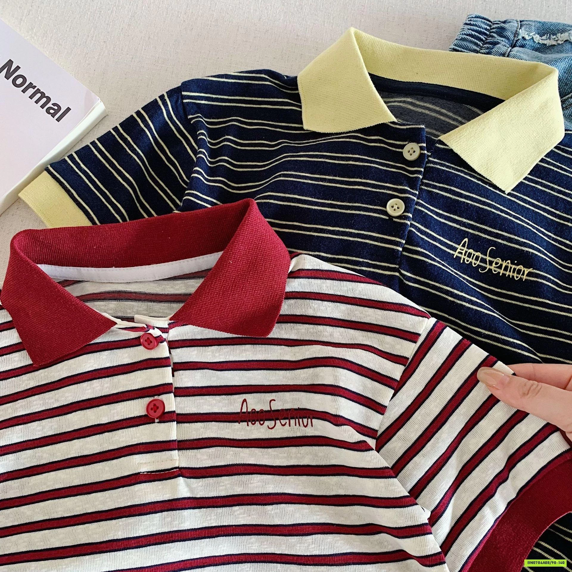 POLO KẺ NGANG PHỐI MÀU CỔ