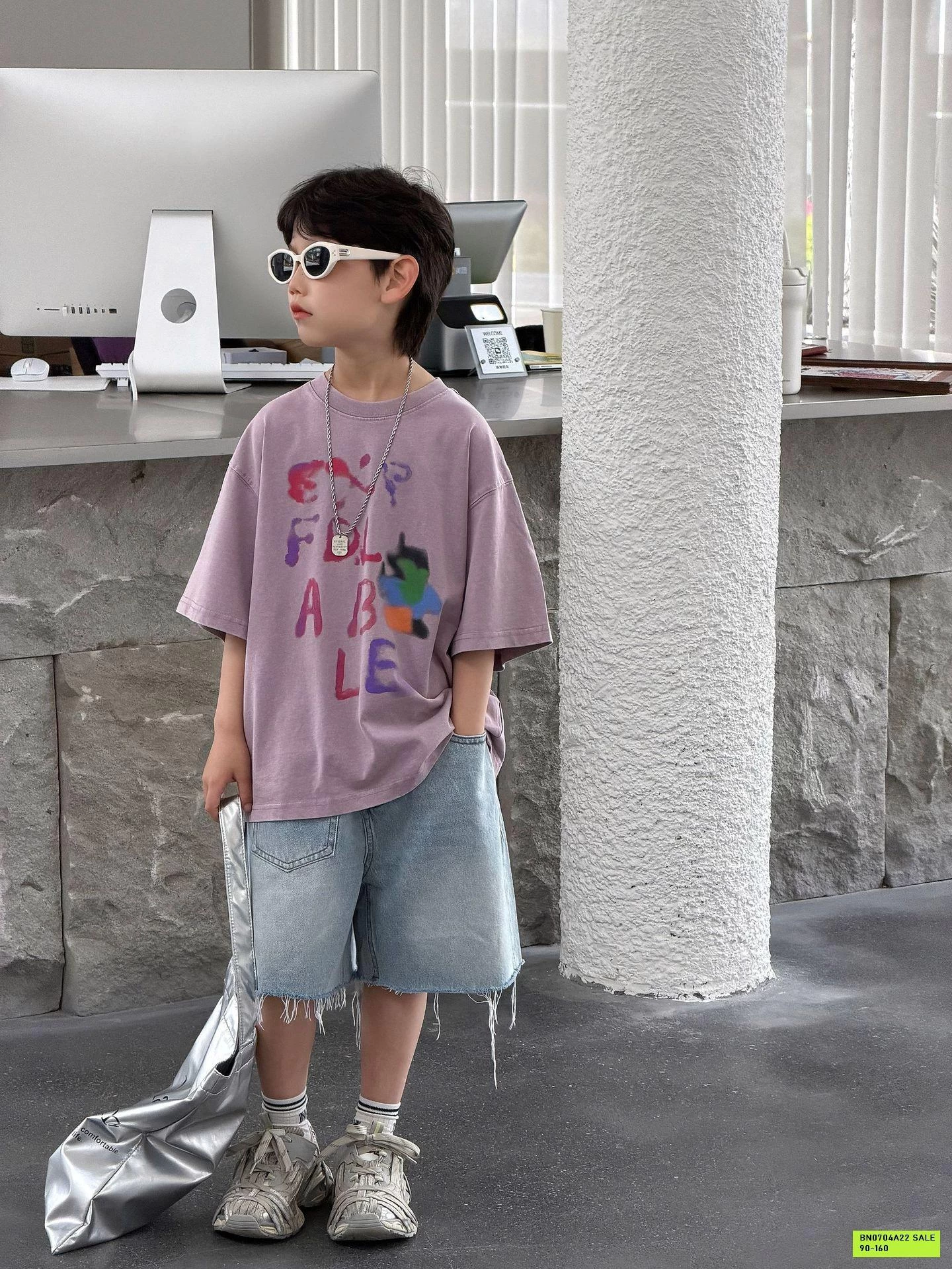 ÁO THUN TÍM CHỮ CÁI FANSHU