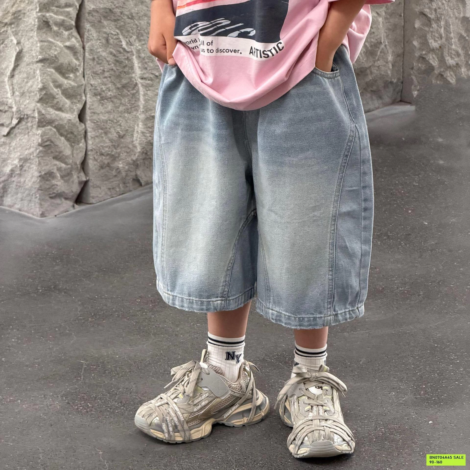 SHORT JEANS BASIC BẠC GỐI FANSHU