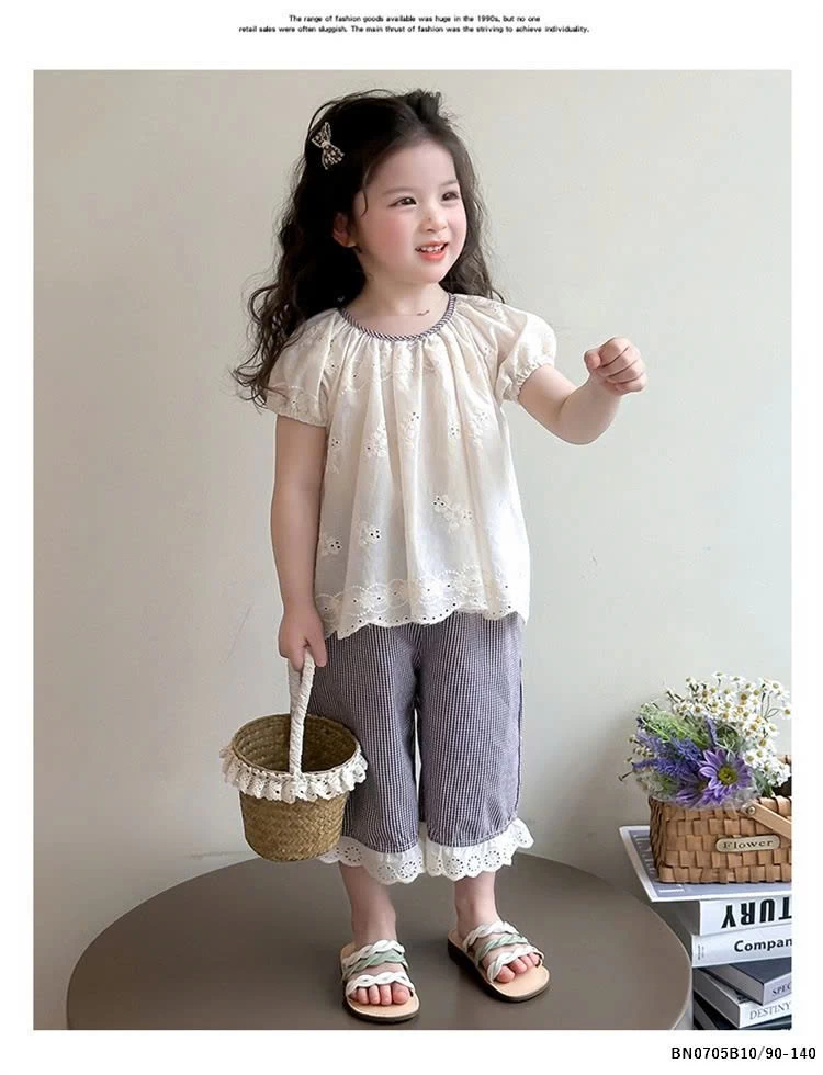 SÉT BABYDOLL QUẦN KẺ PHỐI REN