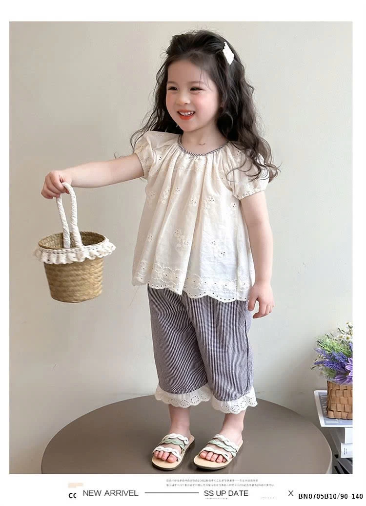 SÉT BABYDOLL QUẦN KẺ PHỐI REN