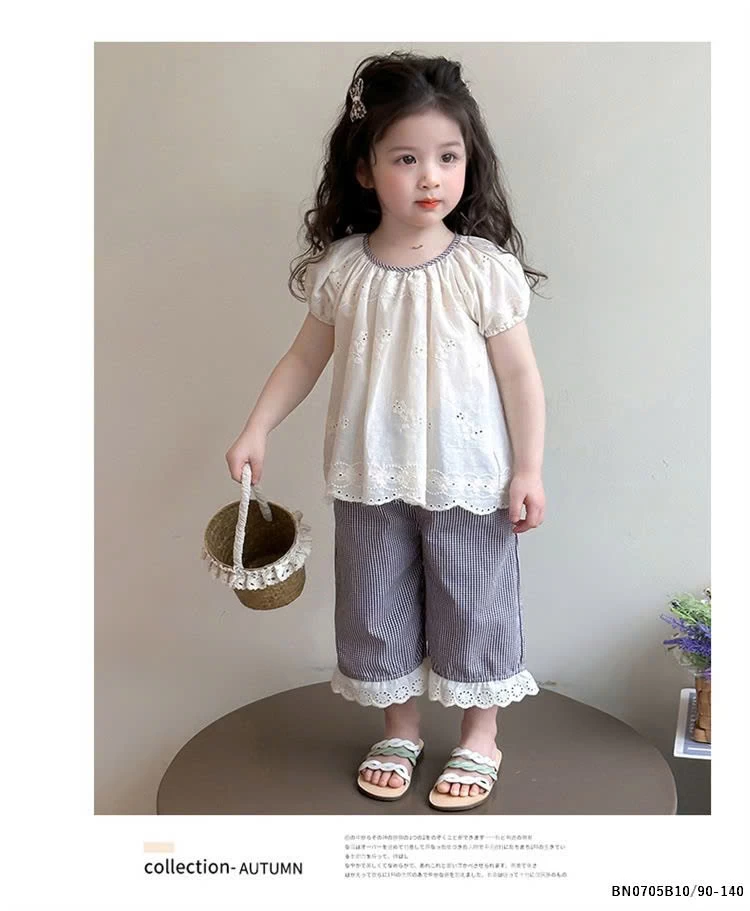 SÉT BABYDOLL QUẦN KẺ PHỐI REN