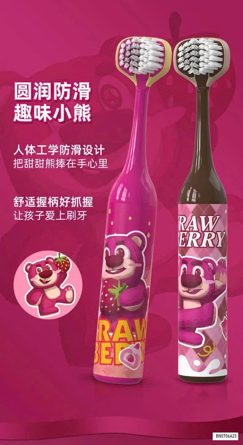 SÉT 4 BÀN CHẢI 360 ĐỘ GẤU DÂU