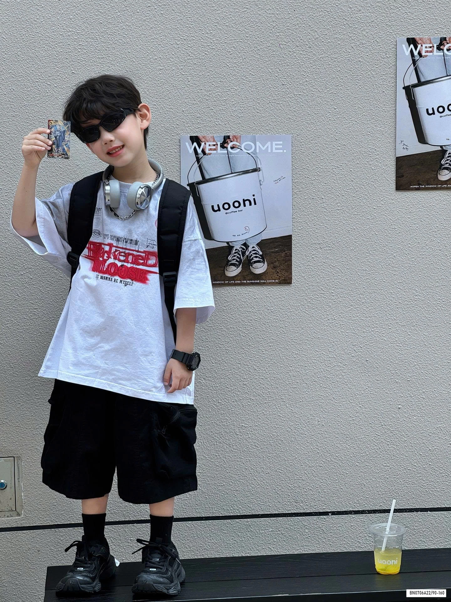 ÁO LOANG THÊU CHỮ MIX SHORT ĐEN