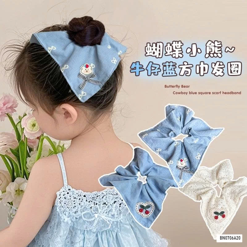 SÉT 4 DÂY BUỘC TÓC GIẢ KHĂN VINTAGE