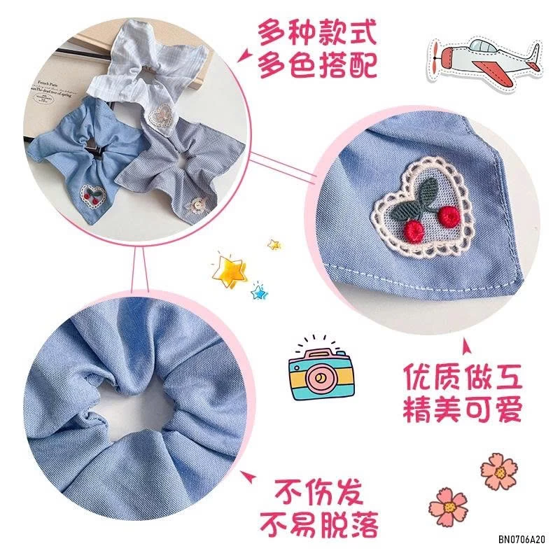 SÉT 4 DÂY BUỘC TÓC GIẢ KHĂN VINTAGE