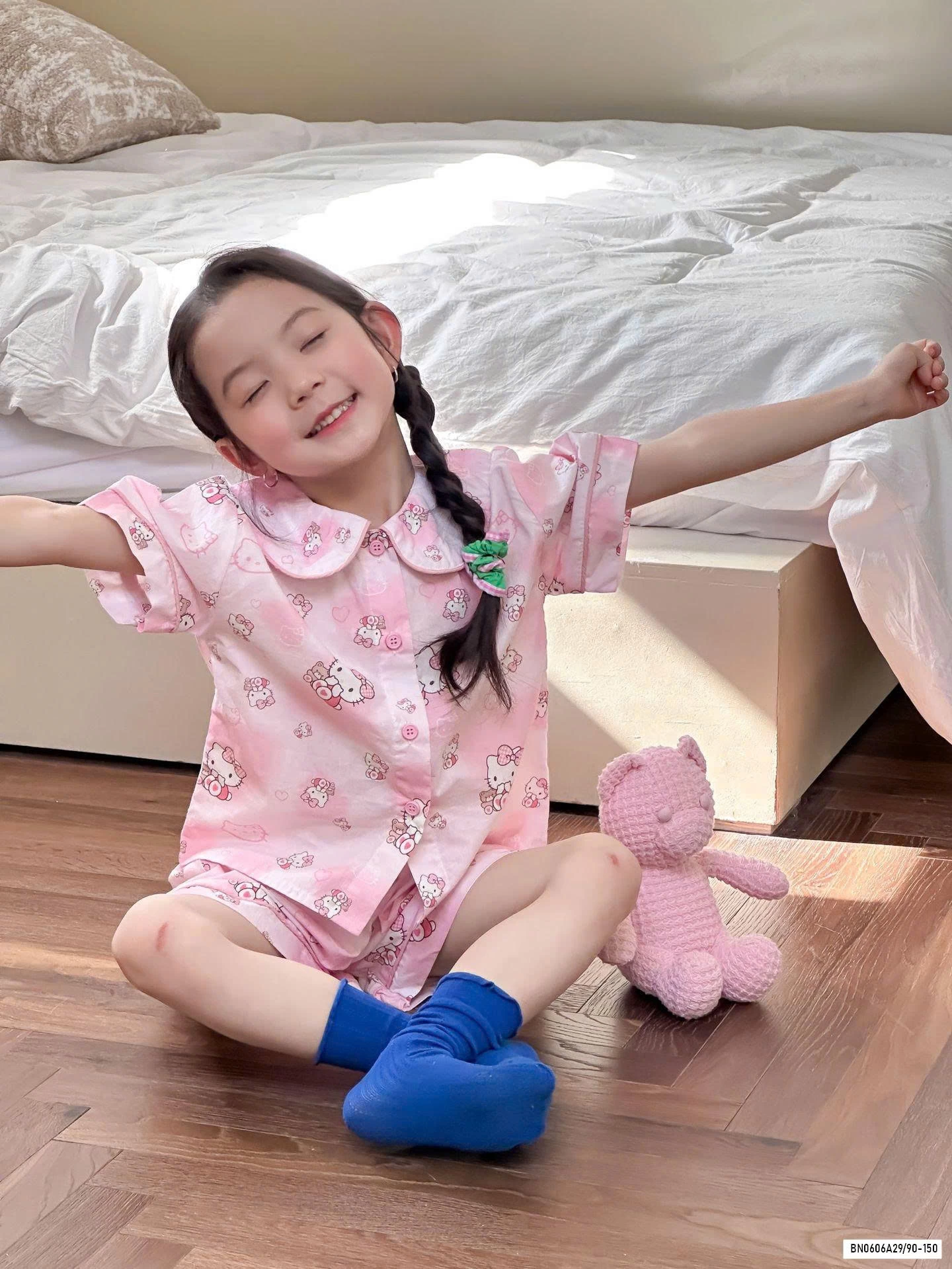 PIZAMA THÔ MỀM CỔ SEN