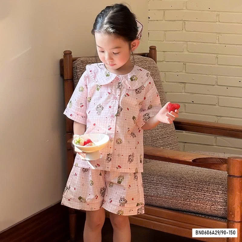 PIZAMA THÔ MỀM CỔ SEN