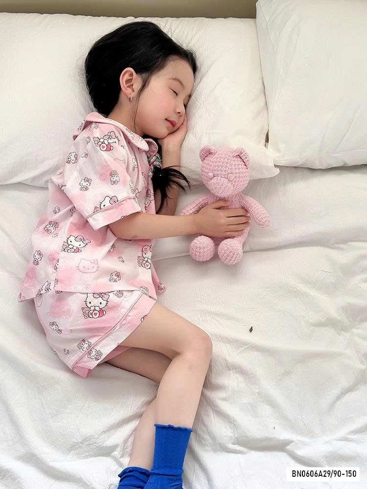 PIZAMA THÔ MỀM CỔ SEN