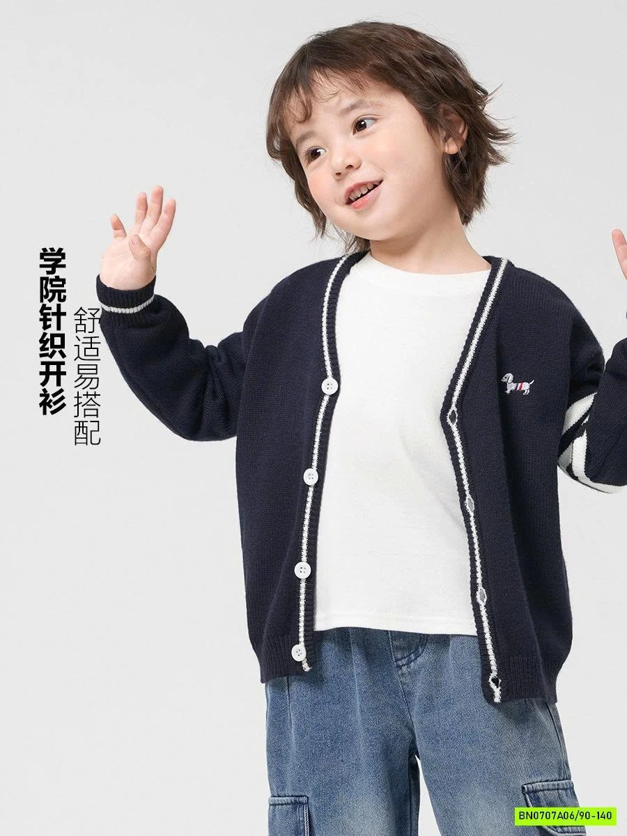 CARDIGAN LEN SỌC TAY LOGO CÚN