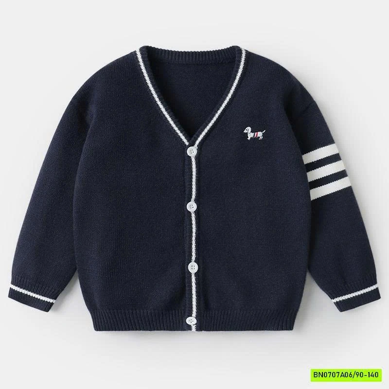 CARDIGAN LEN SỌC TAY LOGO CÚN