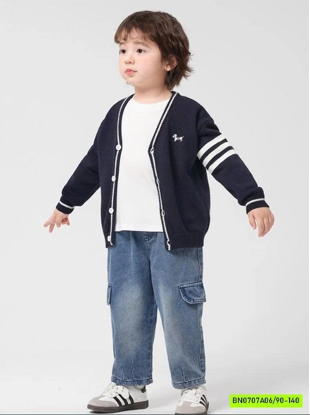 CARDIGAN LEN SỌC TAY LOGO CÚN