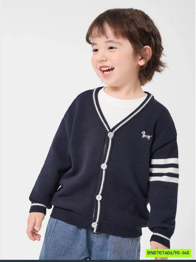 CARDIGAN LEN SỌC TAY LOGO CÚN