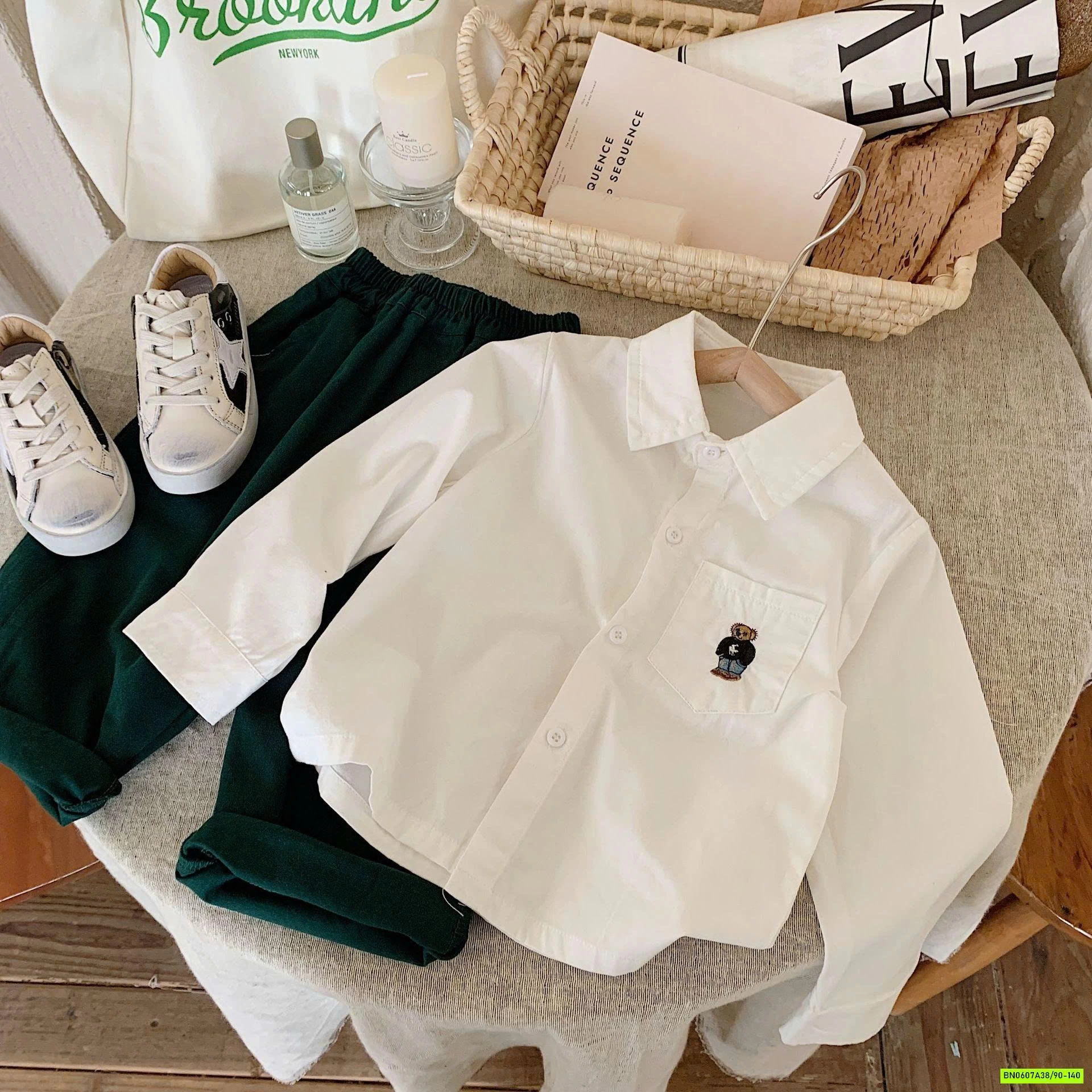 SƠ MI CỔ ĐỨC LOGO GẤU