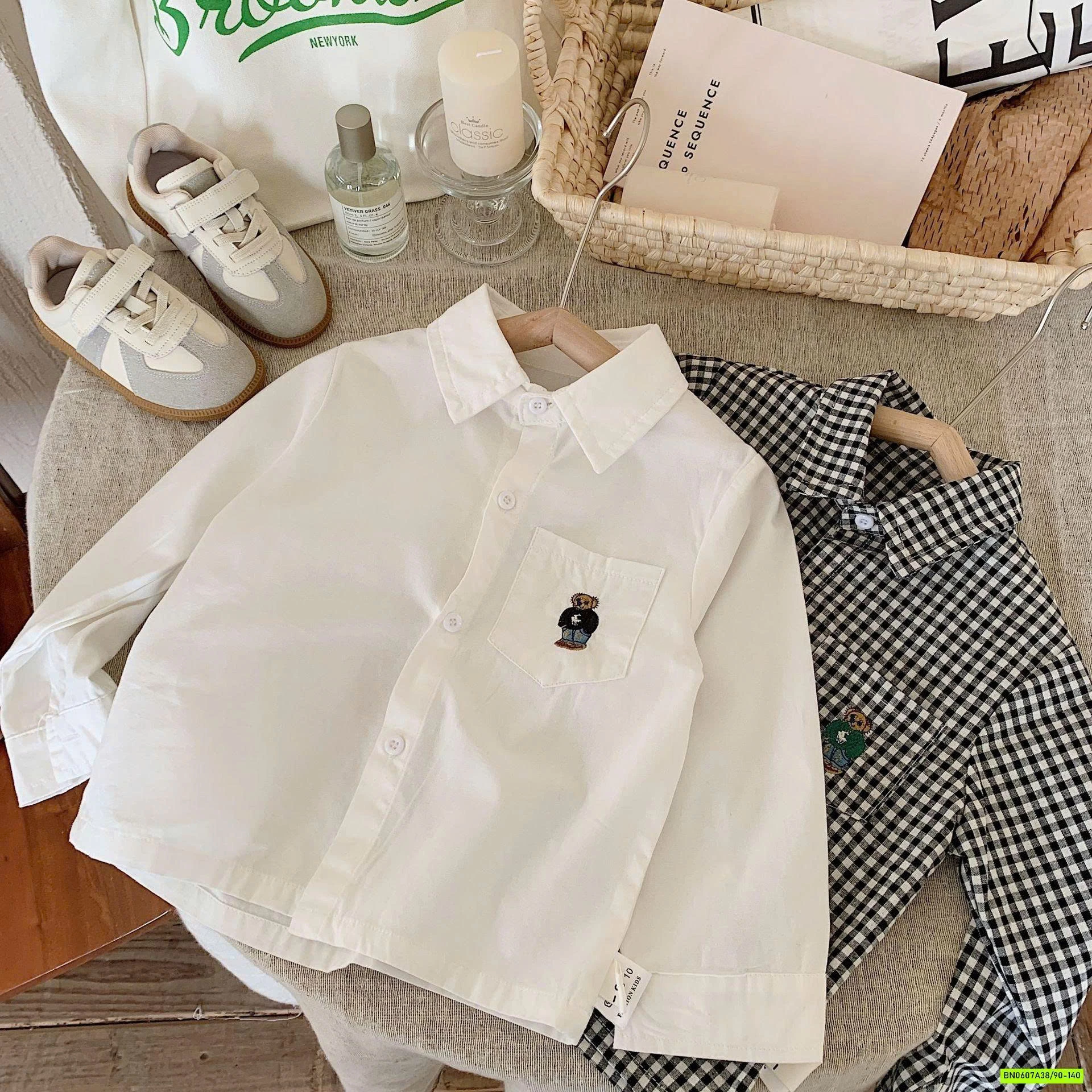 SƠ MI CỔ ĐỨC LOGO GẤU