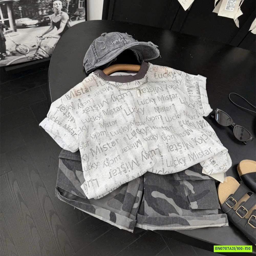 ÁO THUN GIẤY CHỮ LUCKY