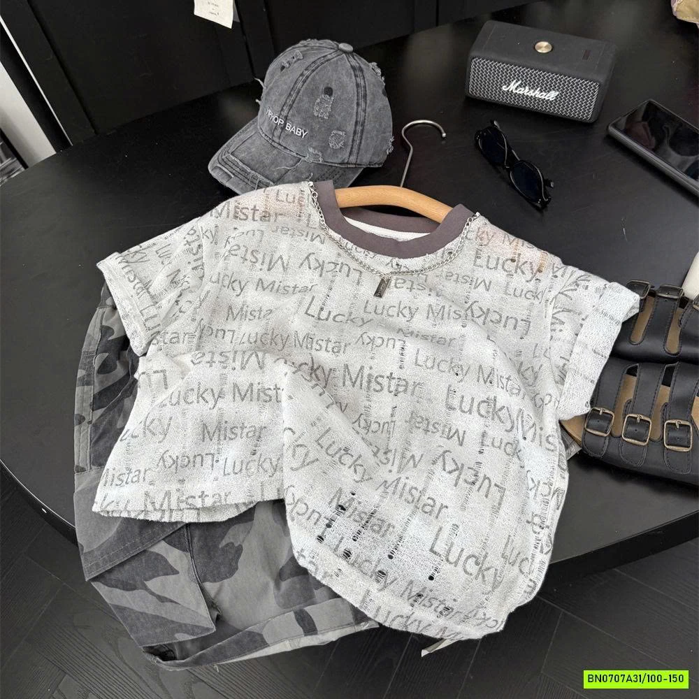 ÁO THUN GIẤY CHỮ LUCKY