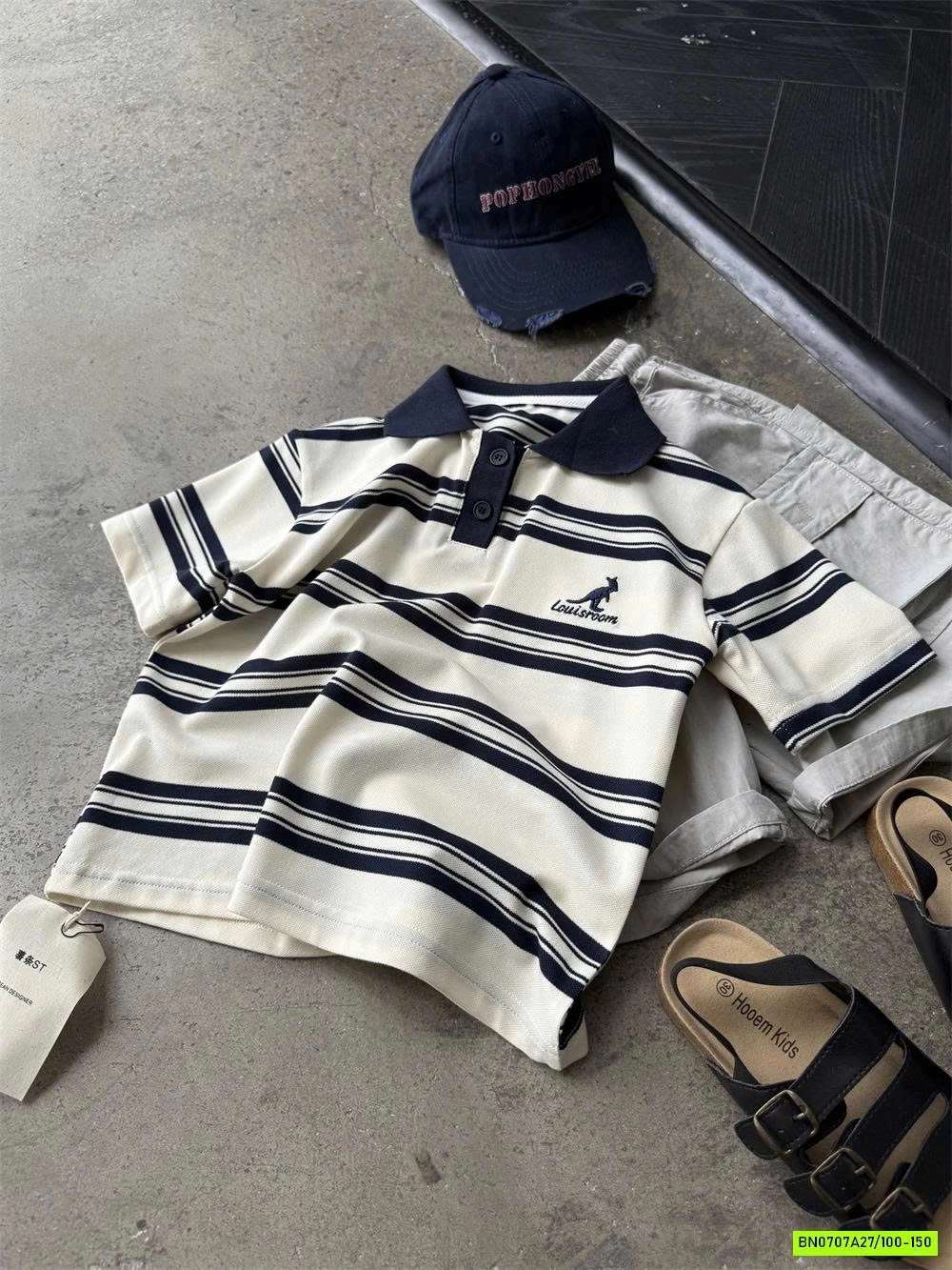 POLO KẺ THÊU LOGO