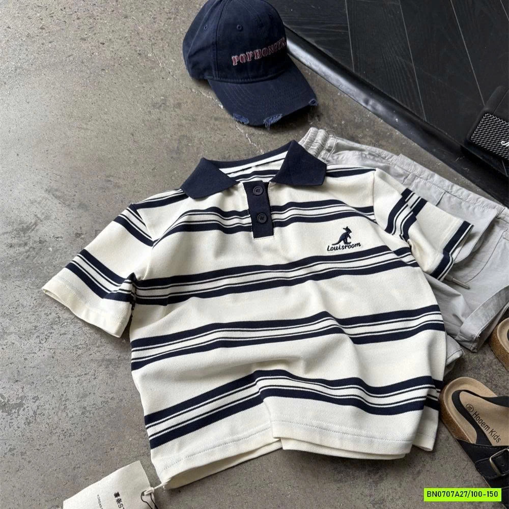 POLO KẺ THÊU LOGO