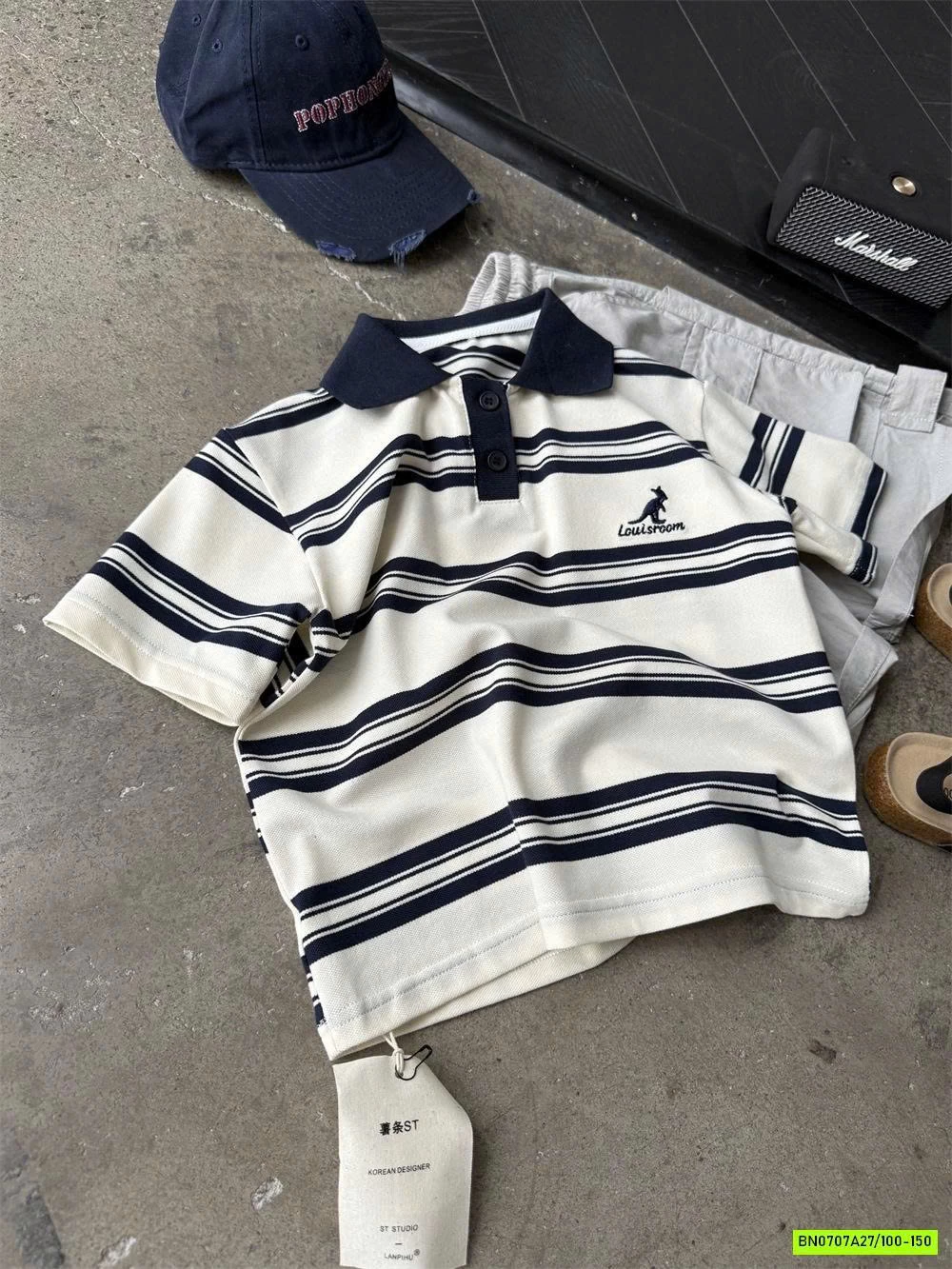 POLO KẺ THÊU LOGO