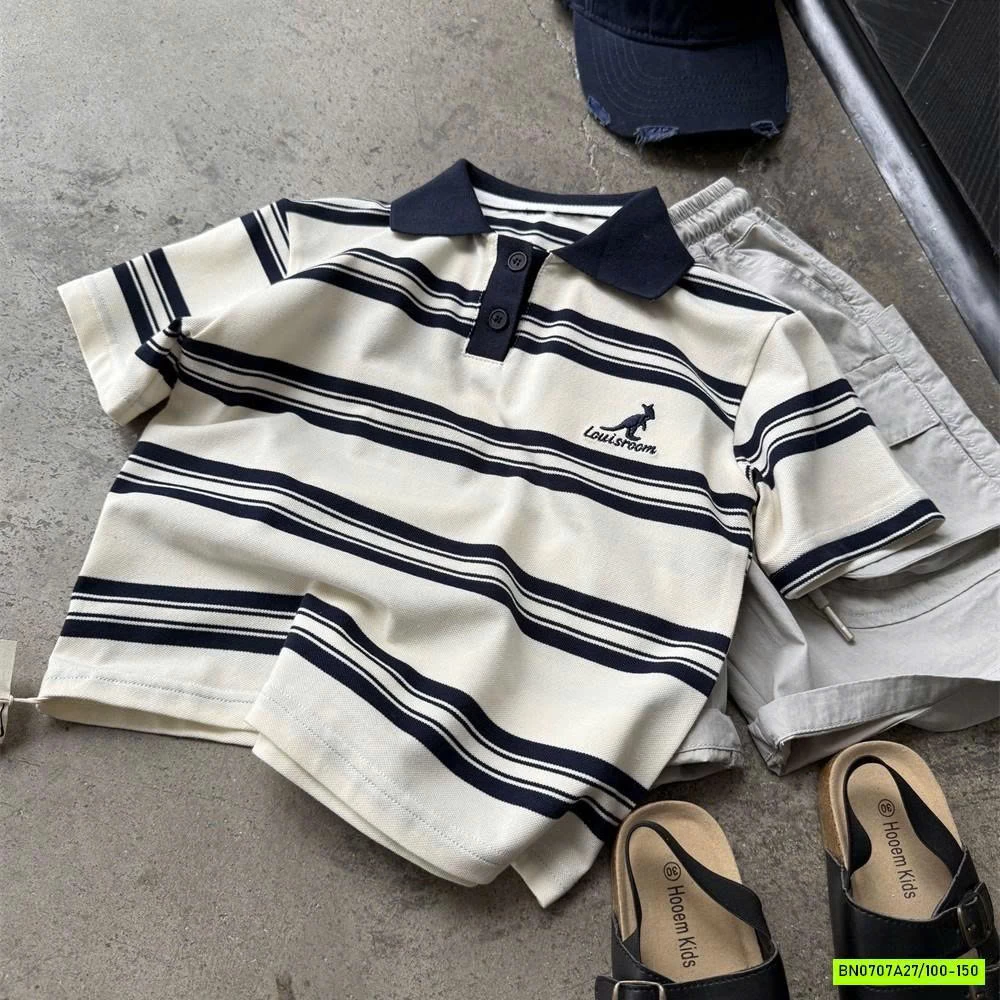 POLO KẺ THÊU LOGO