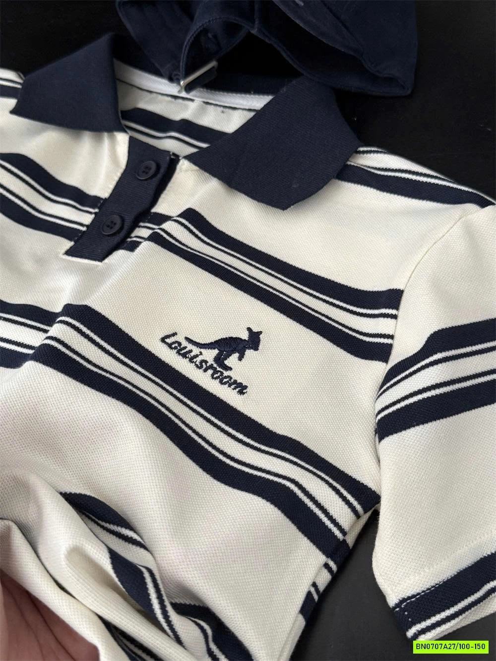 POLO KẺ THÊU LOGO