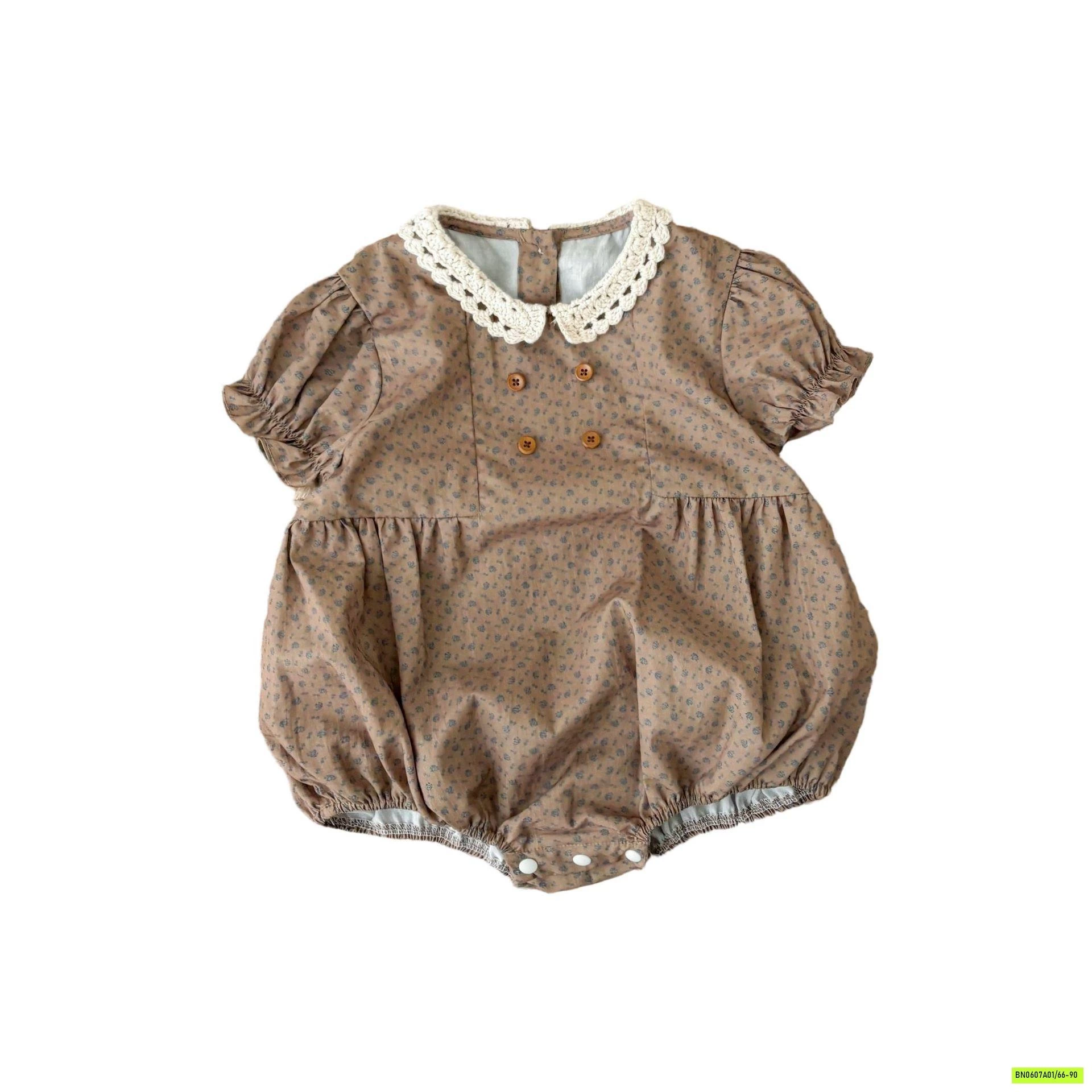 ROMPER THÔ MỀM VINTAGE CỔ SEN