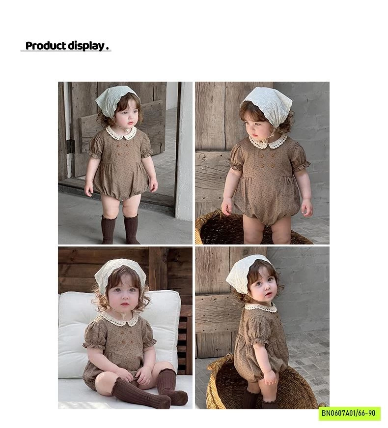 ROMPER THÔ MỀM VINTAGE CỔ SEN