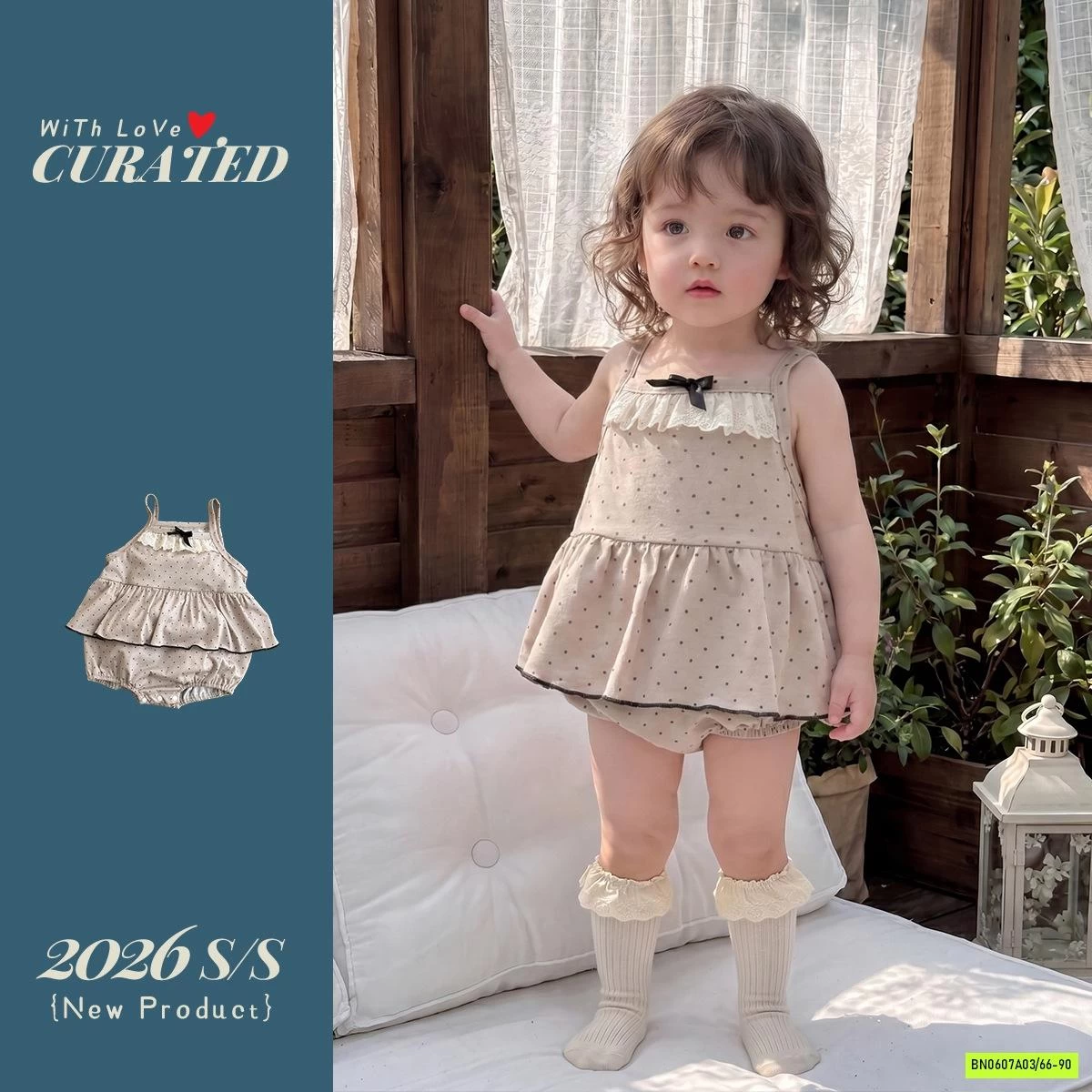 BODY CHIP CHẤM BI 2 DÂY PHỐI REN VINTAGE