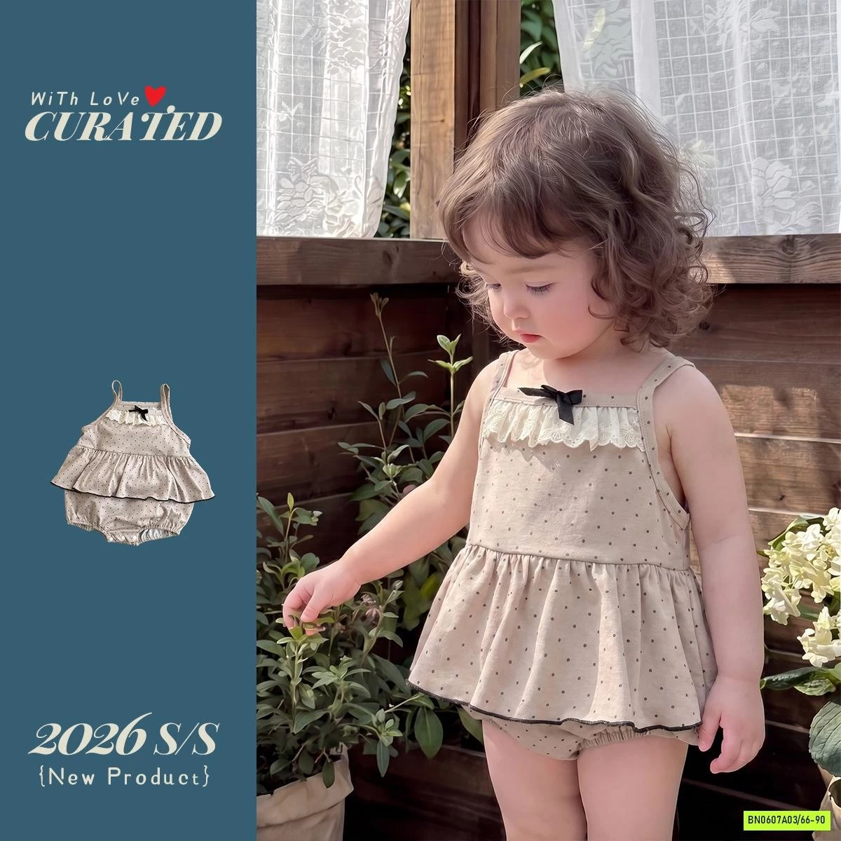 BODY CHIP CHẤM BI 2 DÂY PHỐI REN VINTAGE