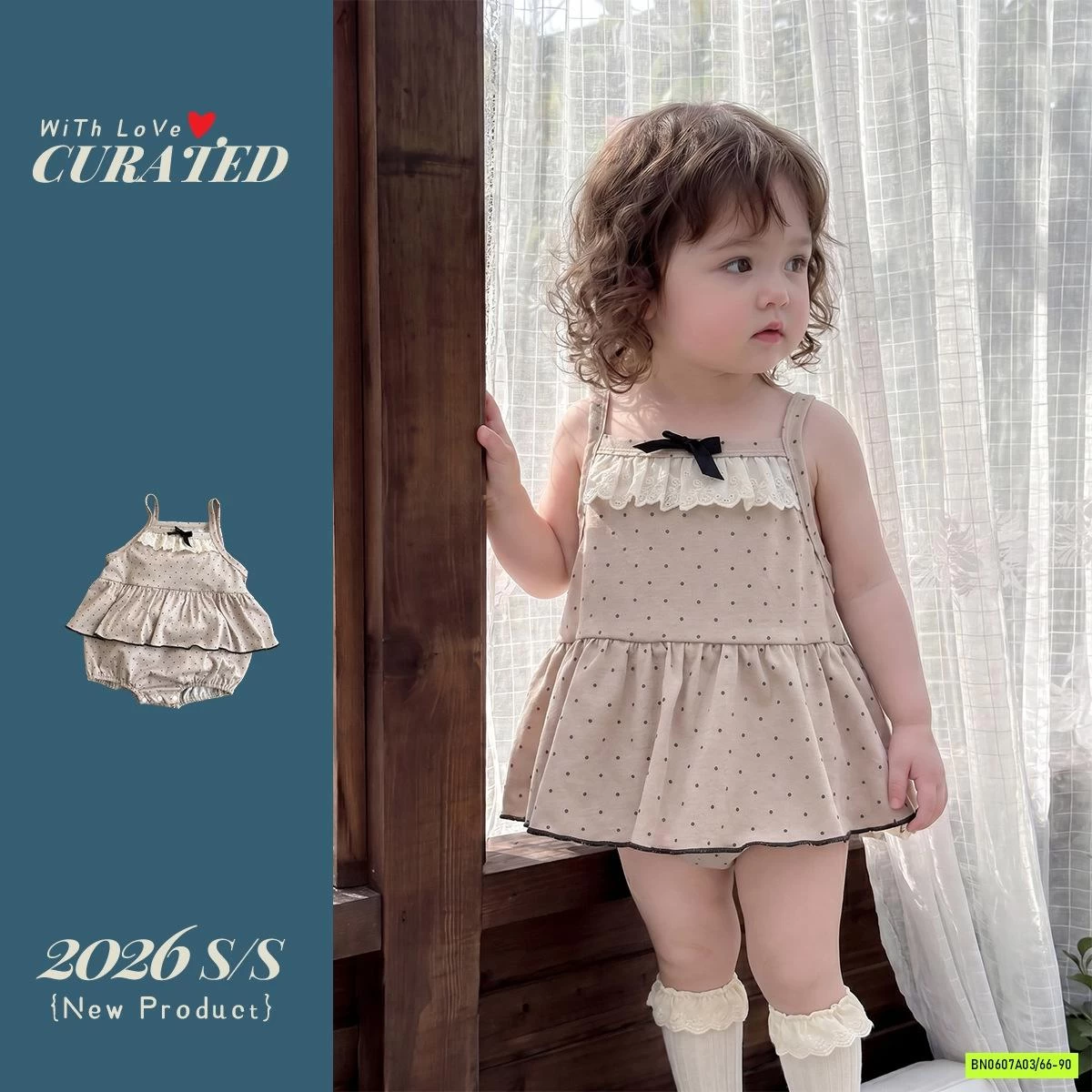 BODY CHIP CHẤM BI 2 DÂY PHỐI REN VINTAGE