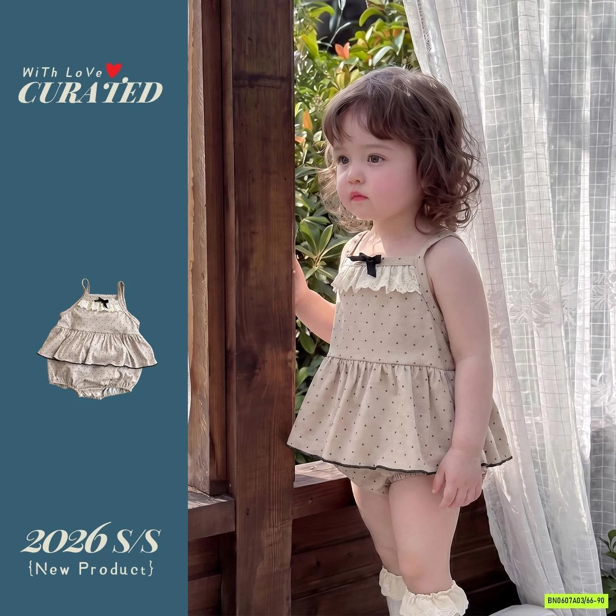 BODY CHIP CHẤM BI 2 DÂY PHỐI REN VINTAGE