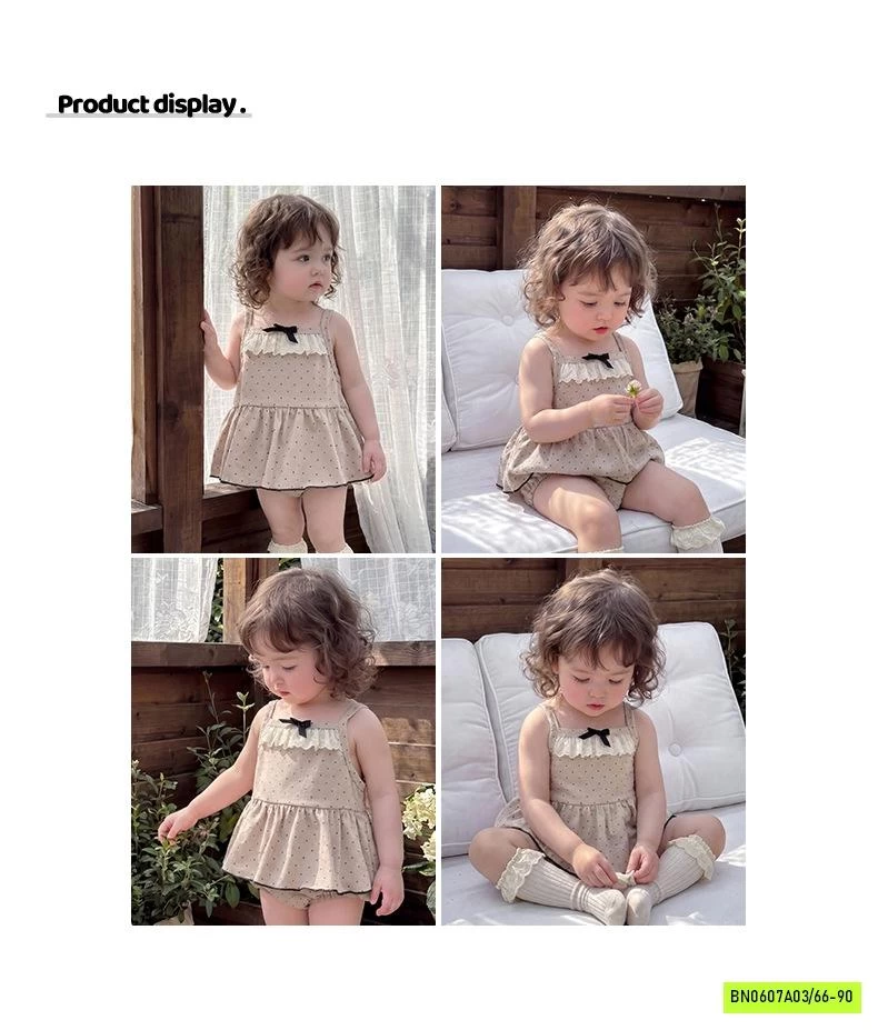 BODY CHIP CHẤM BI 2 DÂY PHỐI REN VINTAGE