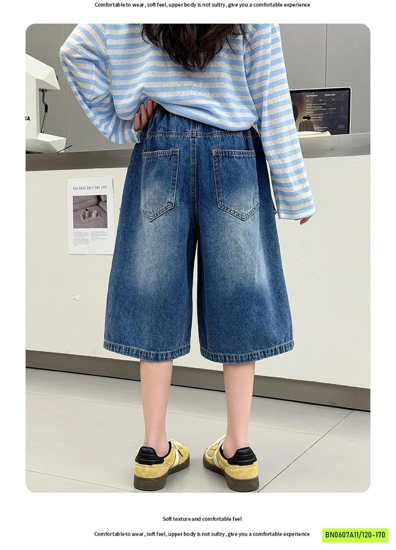 ÁO MONTOGHI KẺ MIX JEANS LỠ