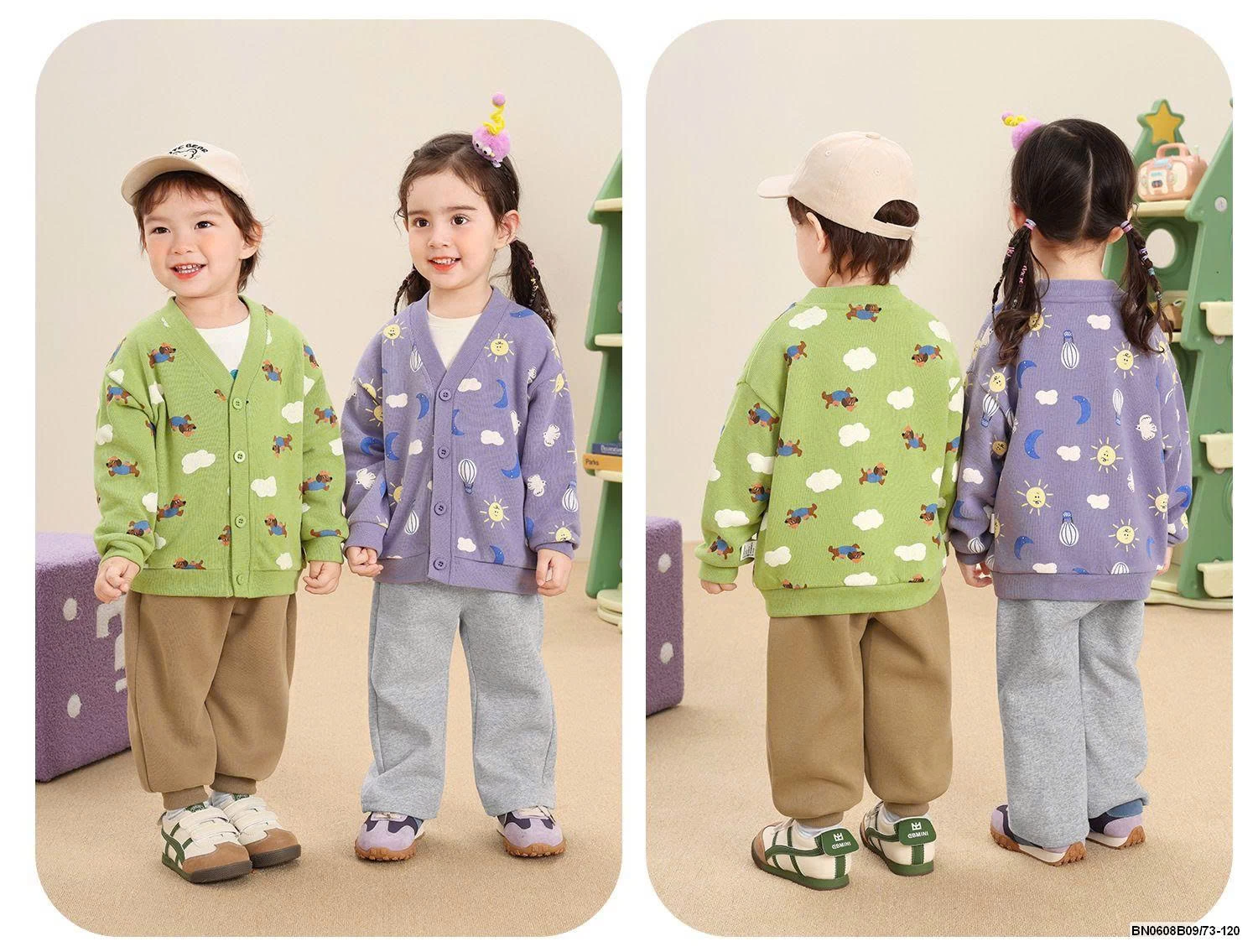 KHOÁC LEN IN HÌNH CHO BÉ