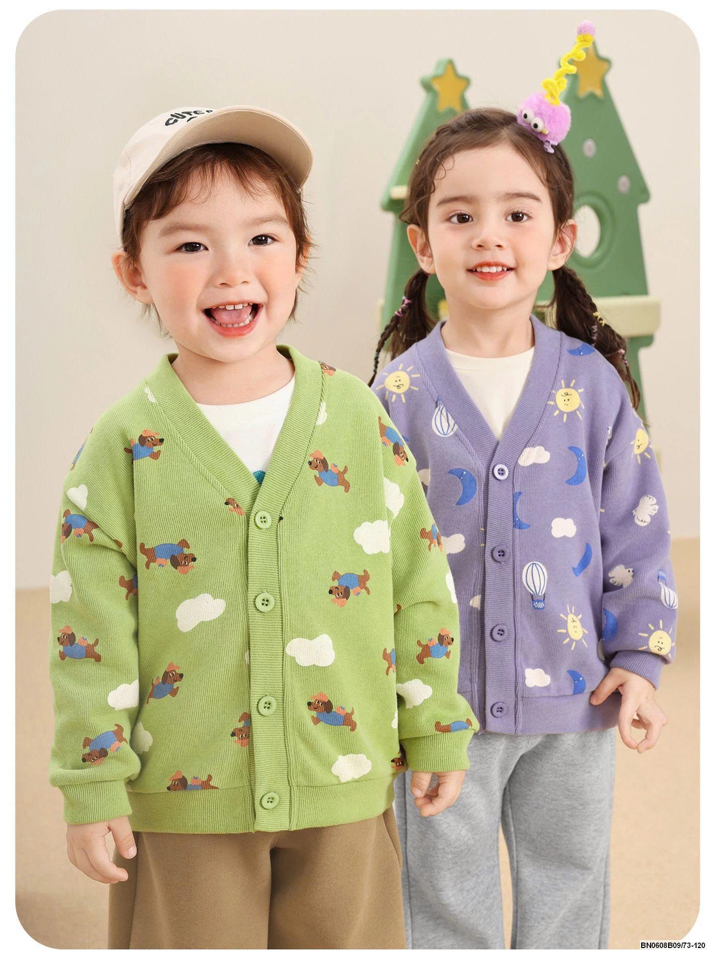 KHOÁC LEN IN HÌNH CHO BÉ