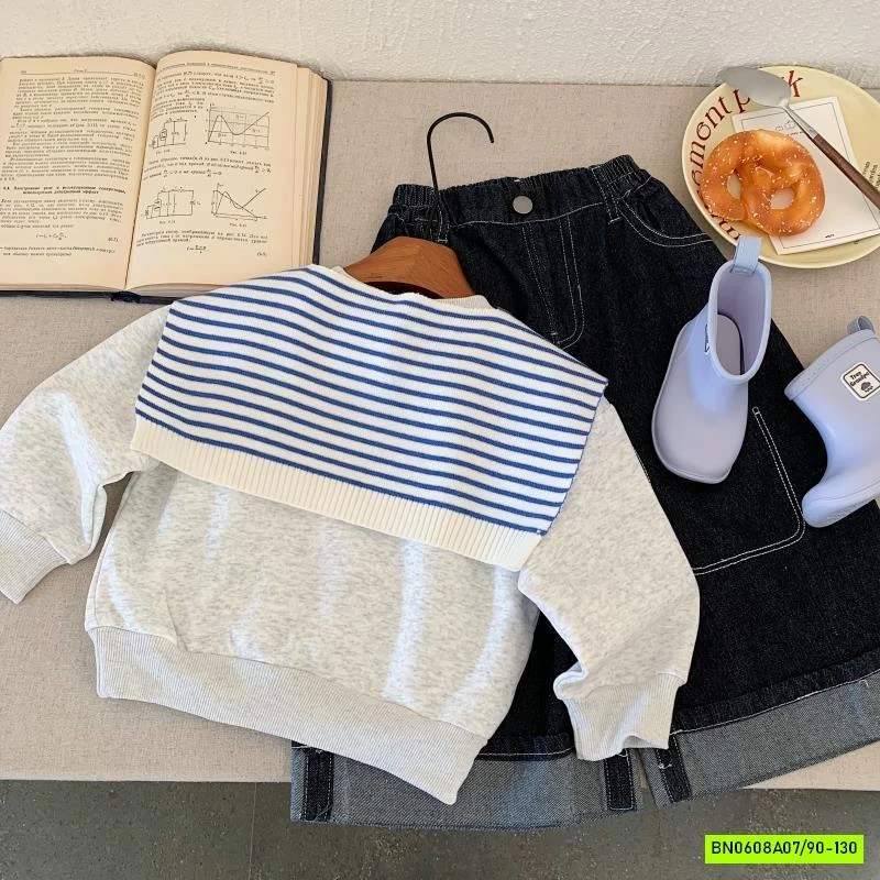 ÁO NỈ GẤU KÈM KHĂN CHOÀNG