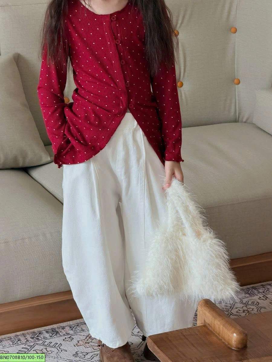 QUẦN BAGGY TRẮNG GÂN TRƯỚC