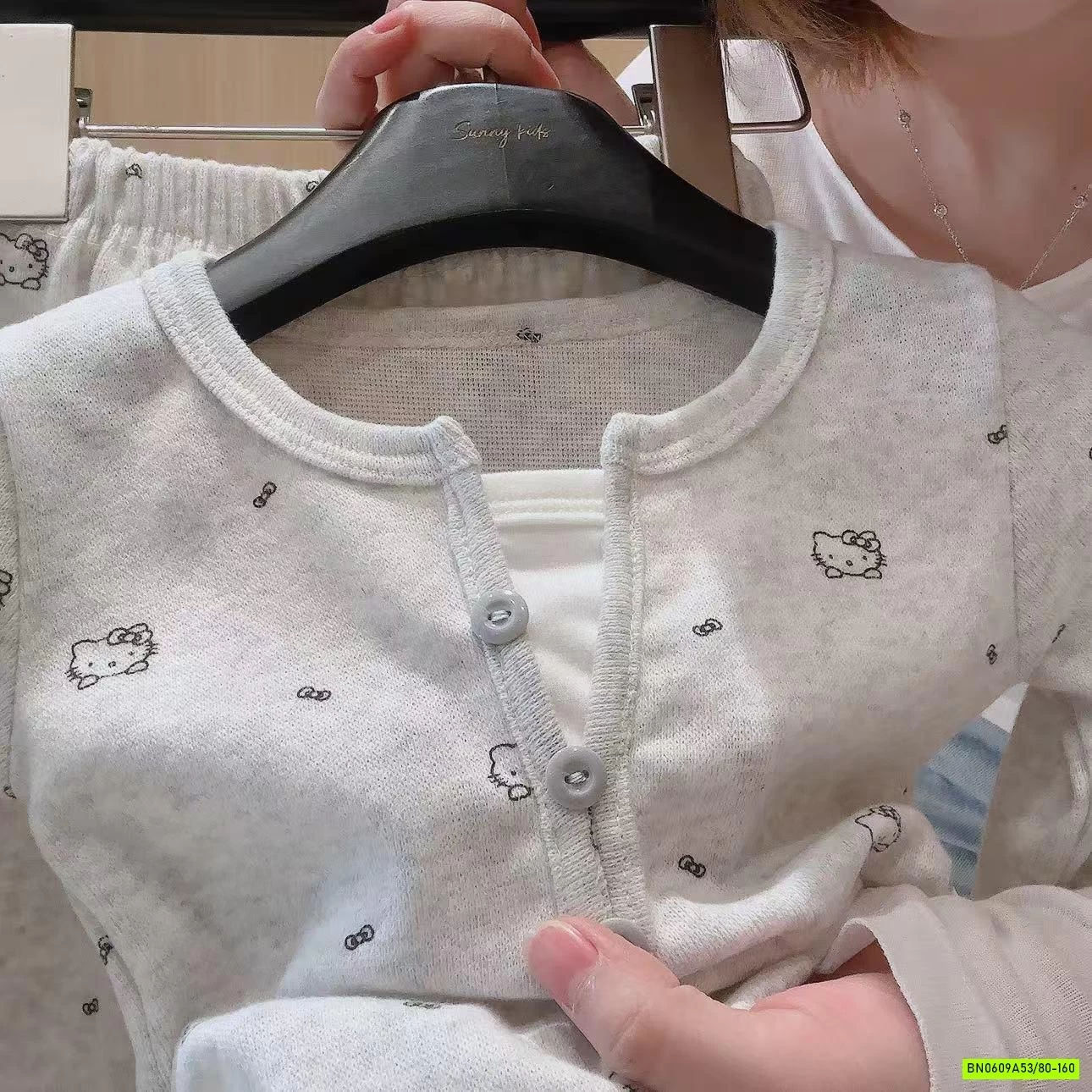 BỘ NỈ ÁO RÚT EO KITTY