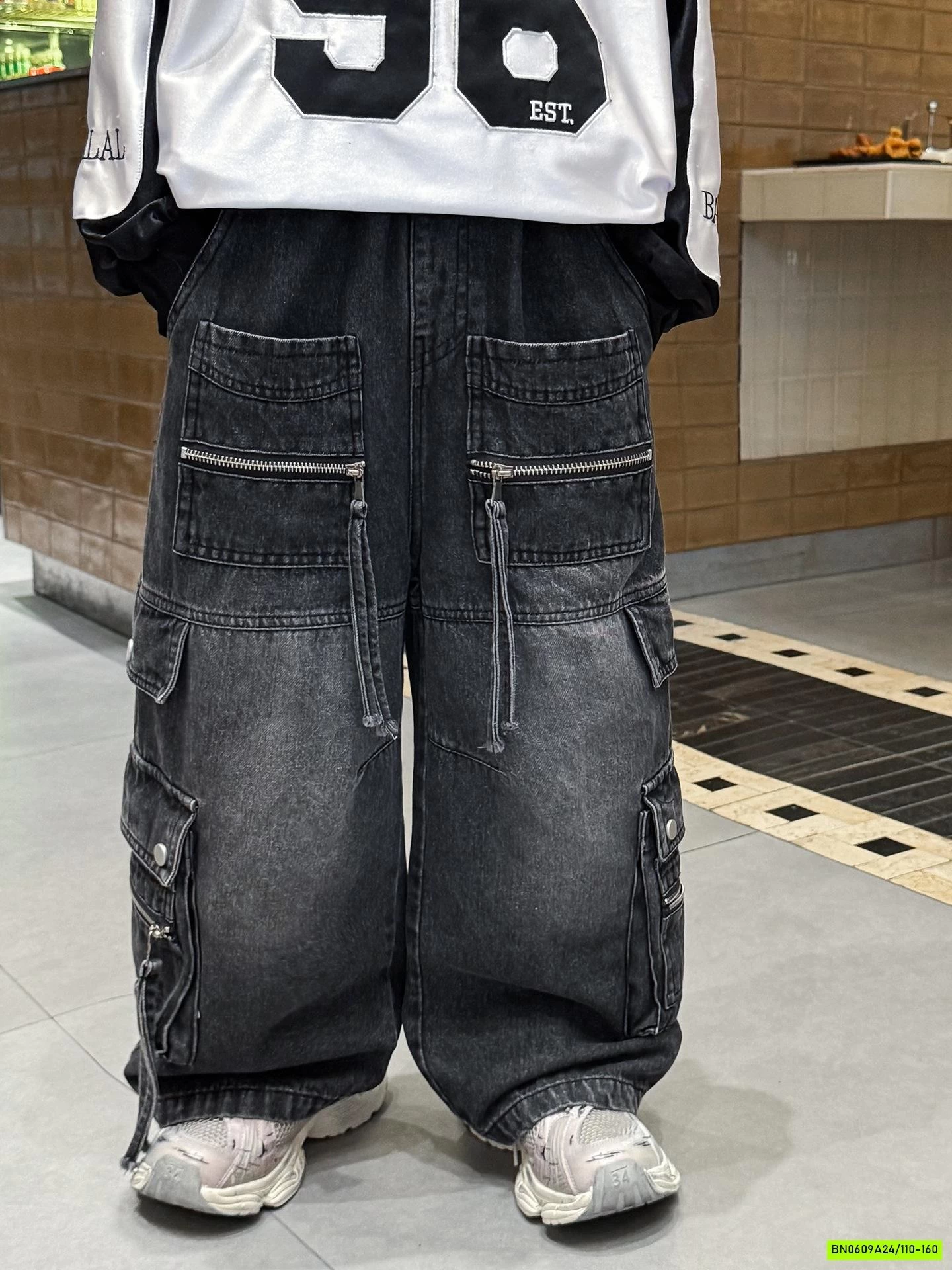 JEANS SUÔNG ĐEN BẠC GỐI TÚI HỘP