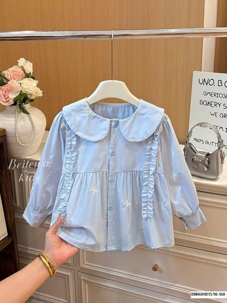 ÁO SƠ MI NƠ BABYDOLL NƠ CHO BÉ GÁI