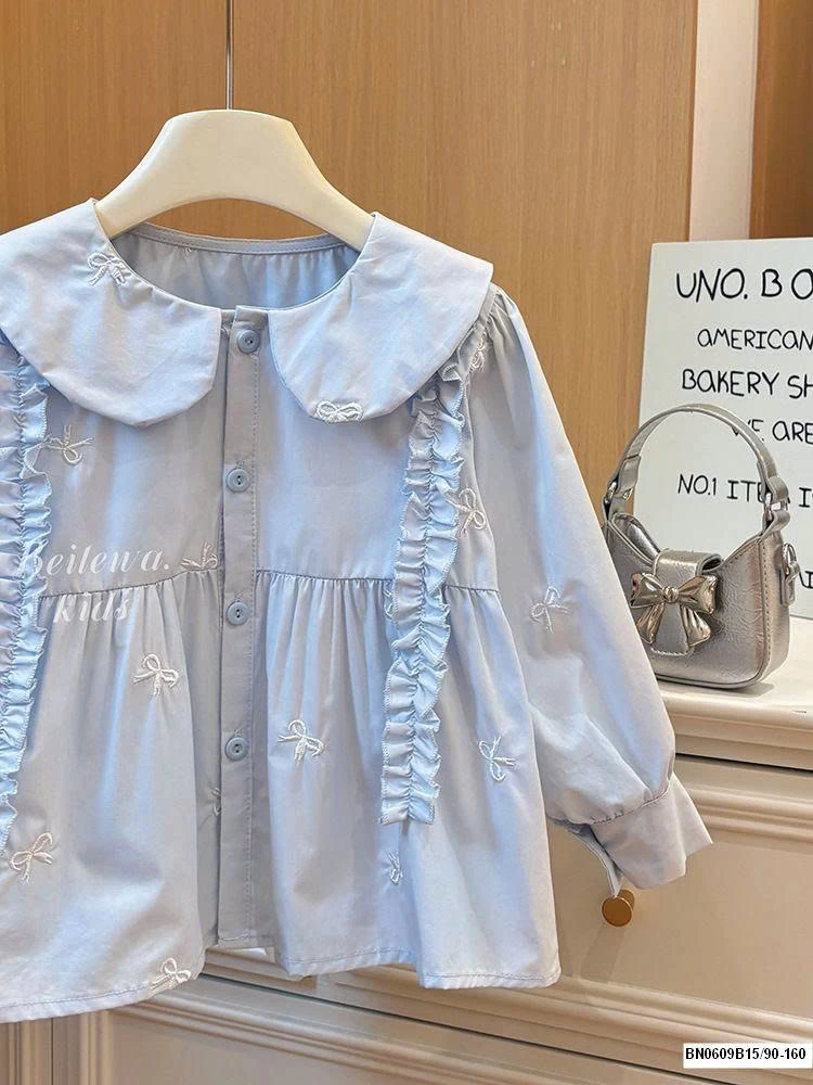 ÁO SƠ MI NƠ BABYDOLL NƠ CHO BÉ GÁI