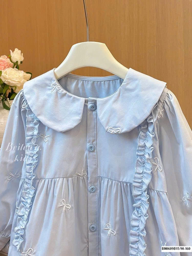 ÁO SƠ MI NƠ BABYDOLL NƠ CHO BÉ GÁI