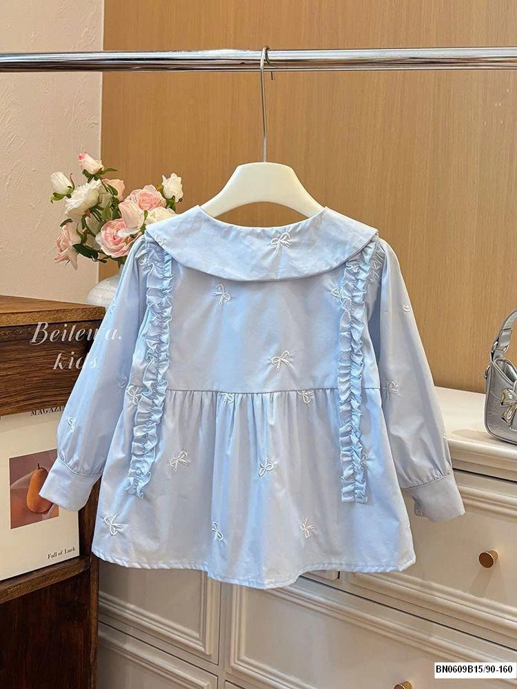 ÁO SƠ MI NƠ BABYDOLL NƠ CHO BÉ GÁI