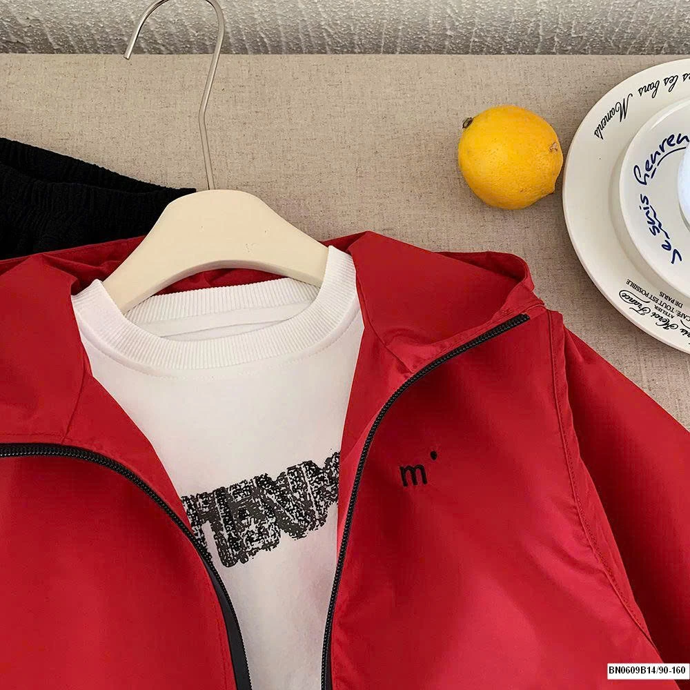 ÁO KHOÁC GIÓ ĐỎ TRƠN MÀU